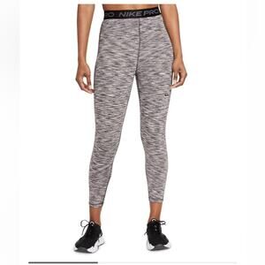 NWT Nike Pro High Rise Striped Cropped Workout Leggings Dri-Fit Women S $55